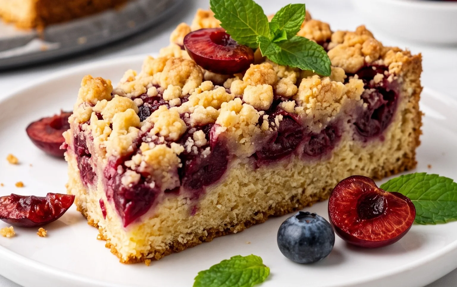 Kirsch Extract-Streusel-Kuchen
