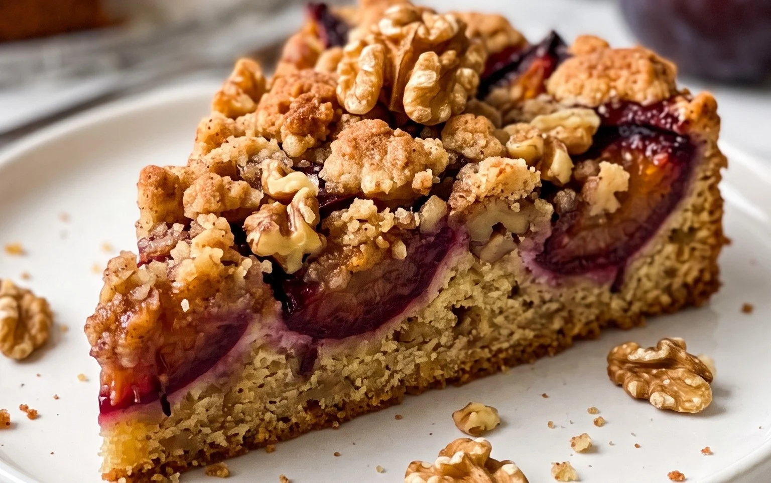 Walnuss-Zwetschgenkuchen mit Zimt-Streuseln